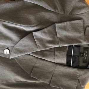 Gray single breast suit